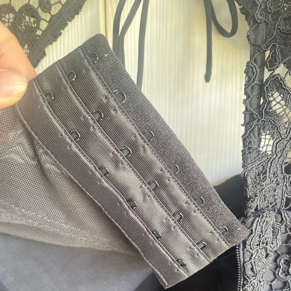 New Self-Portrait Tie-neck Mini Dress in Black - Picture 11 of 16